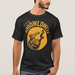 Funny halloween Howl-o-ween beautiful wolf howling T-Shirt