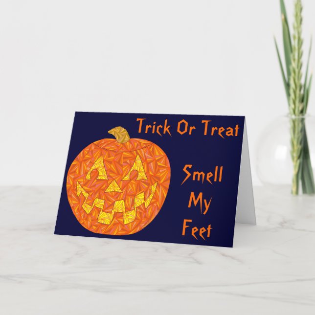 Funny Halloween Humor Smell My Feet Rhyme Card (Front)