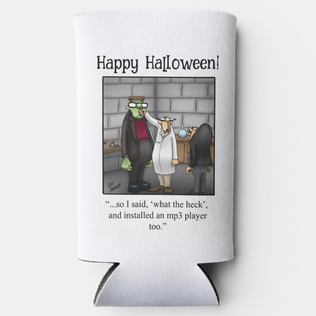 Funny Halloween Humour Can Cooler Gift (Front)