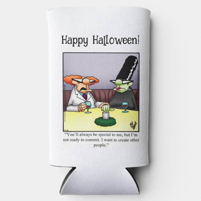 Funny Halloween Humour Can Cooler Gift (Front)