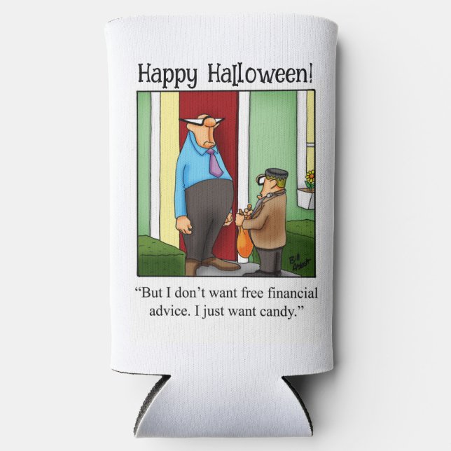 Funny Halloween Humour Can Cooler Gift (Front)