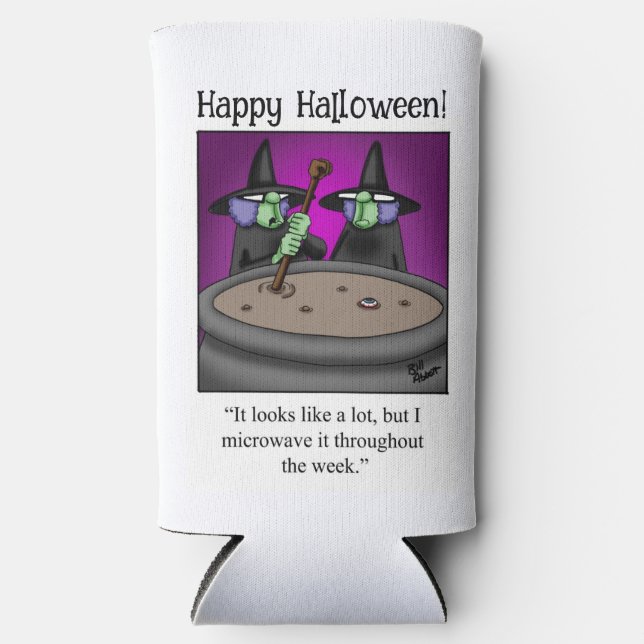 Funny Halloween Humour Can Cooler Gift (Front)