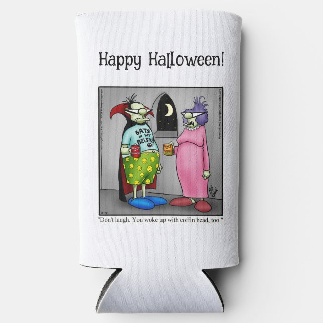 Funny Halloween Humour Can Cooler Gift (Front)