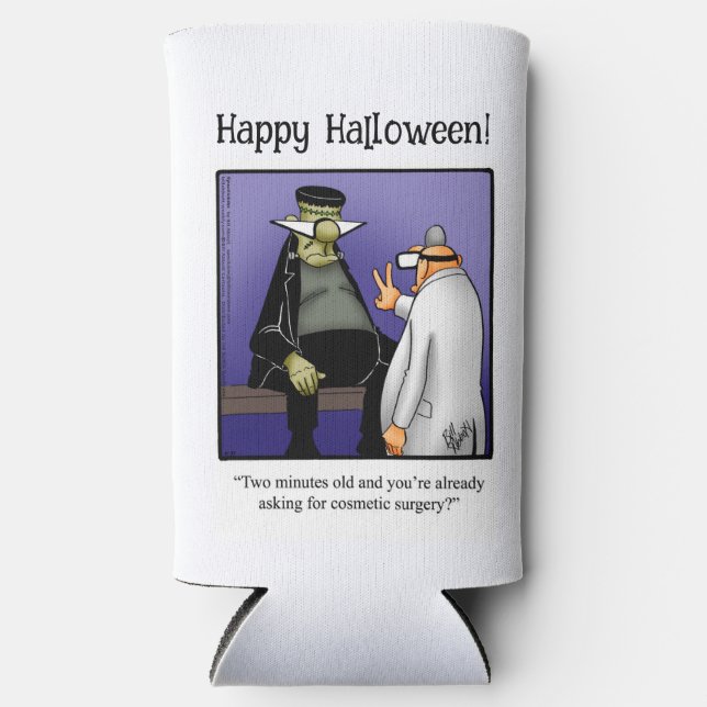 Funny Halloween Humour Can Cooler Gift (Front)
