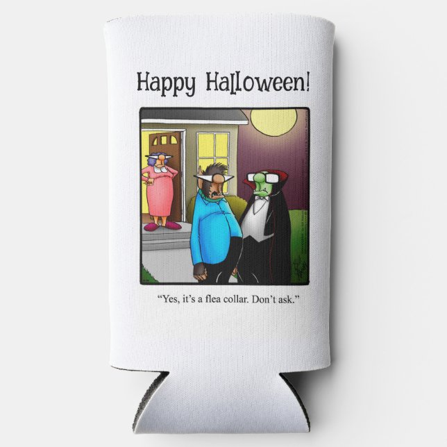 Funny Halloween Humour Can Cooler Gift (Front)