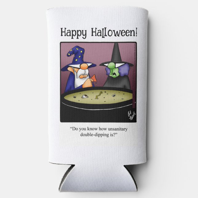Funny Halloween Humour Can Cooler Gift (Front)