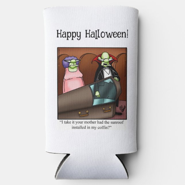 Funny Halloween Humour Can Cooler Gift (Front)