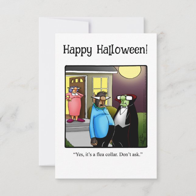 Funny Halloween Humour Greeting Card (Front)