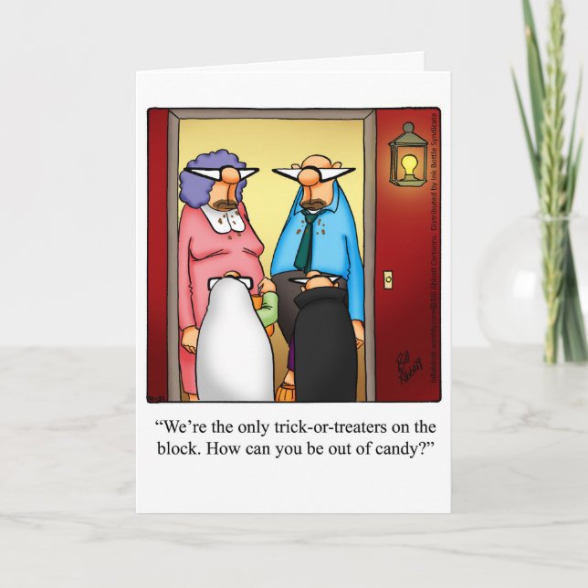 Funny Halloween Humour Greeting Card (Front)