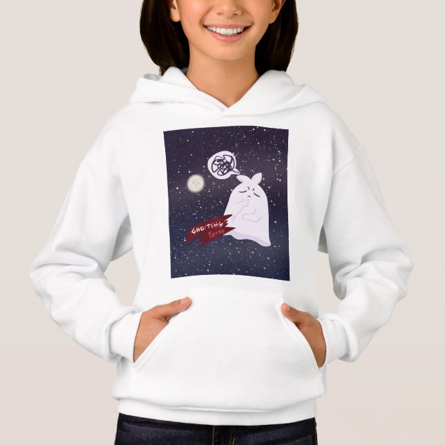 Funny Halloween Humour Overthinking Ghost (Front)