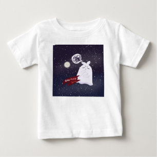 Funny Halloween Humour Overthinking Ghost Baby T-Shirt