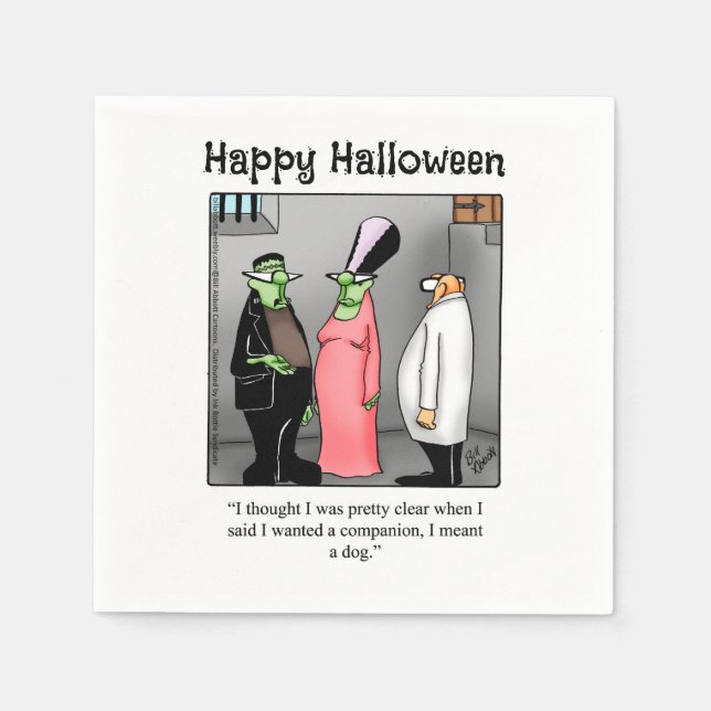 Funny Halloween Humour Party Napkins  (Front)