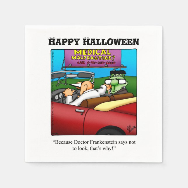 Funny Halloween Humour Party Napkins  (Front)