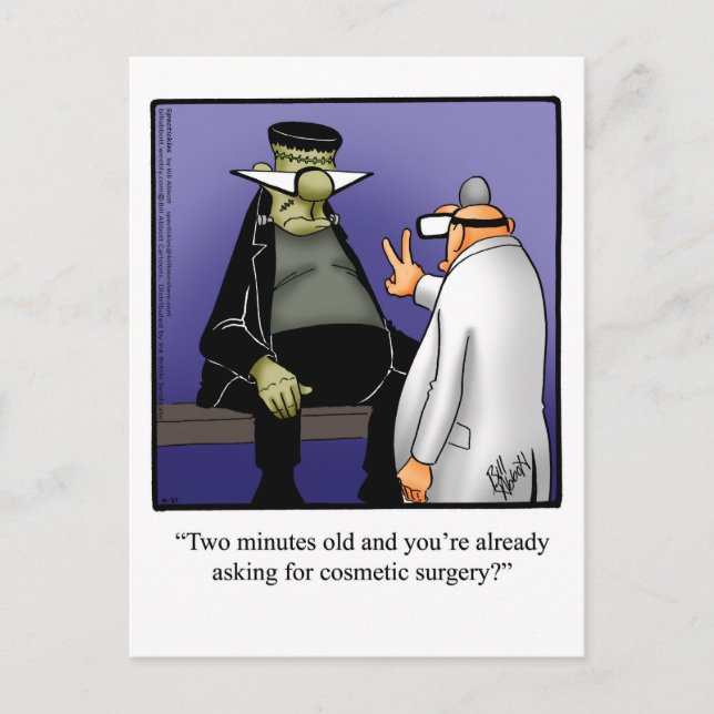 Funny Halloween Humour Postcard (Front)