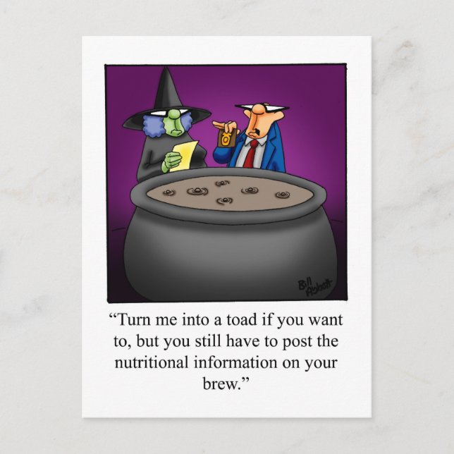 Funny Halloween Humour Postcard (Front)