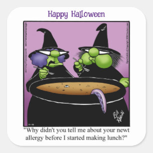 Funny Halloween Humour Square Stickers