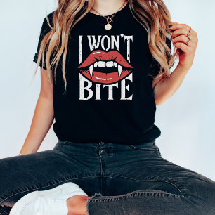 Funny Halloween I Won't Bite Vampire T-Shirt
