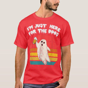 Funny Halloween I'm Just Here For The Boos Retro V T-Shirt