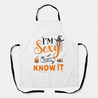 Funny Halloween I'm sexy and i know it Apron
