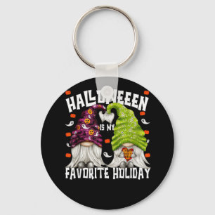 Funny Halloween Is My Favourite Holiday Gnome Hall Key Ring