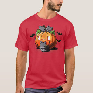 Funny Halloween JackOLantern Kitties Pumpkin Cat O T-Shirt