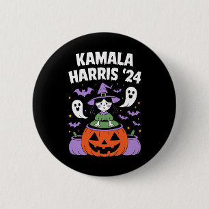 Funny Halloween Kamala Harris Pumpkin 2024  6 Cm Round Badge
