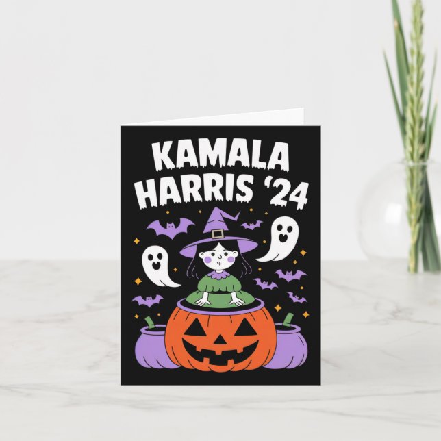 Funny Halloween Kamala Harris Pumpkin 2024  Card (Front)