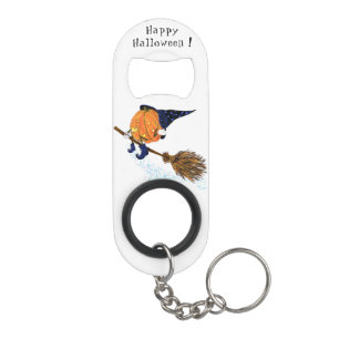 Funny Halloween Keychain Witch Pumpkin Flying