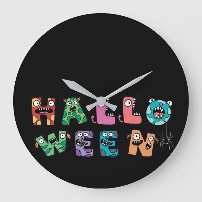 Funny Halloween Large Clock (Front)
