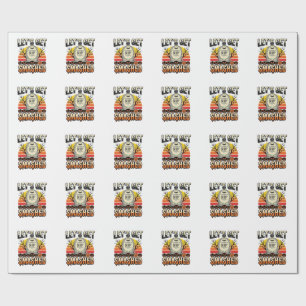 Funny Halloween Let’s Get Smashed Graveyard Design Wrapping Paper