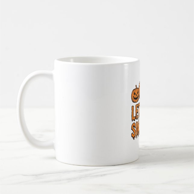 Funny Halloween Let’s Get Smashed Pumpkin Coffee Mug (Left)