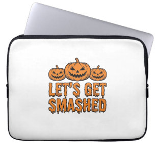 Funny Halloween Let’s Get Smashed Pumpkin Laptop Sleeve