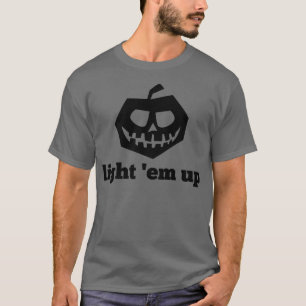 Funny Halloween Light 'Em Up Jackolantern Pumpkin  T-Shirt