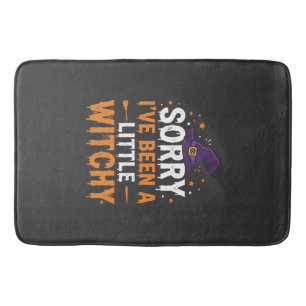 Funny Halloween Little Witchy Quote Design Bath Mat