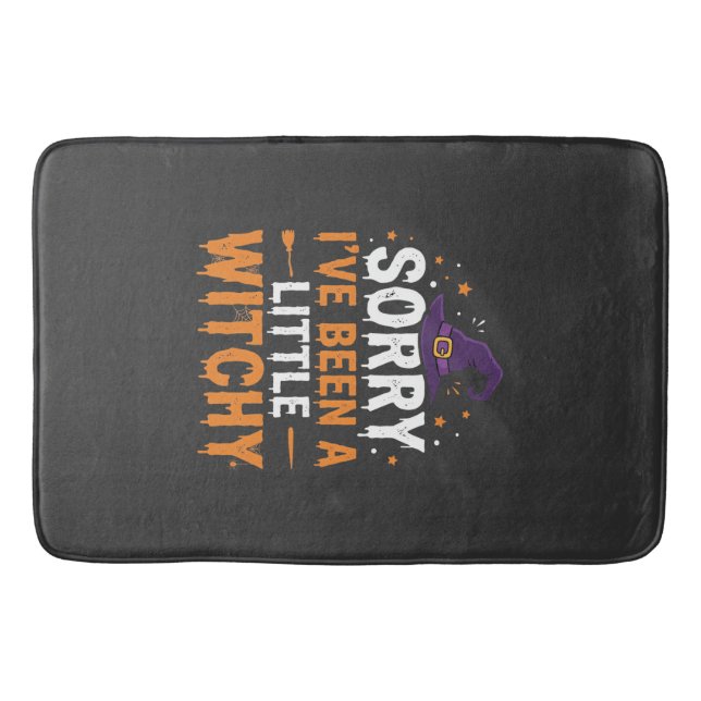 Funny Halloween Little Witchy Quote Design Bath Mat (Front)