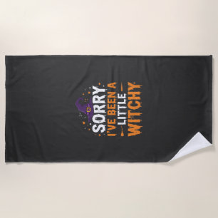 Funny Halloween Little Witchy Quote Design Beach Towel