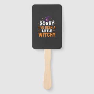 Funny Halloween Little Witchy Quote Design Hand Fan