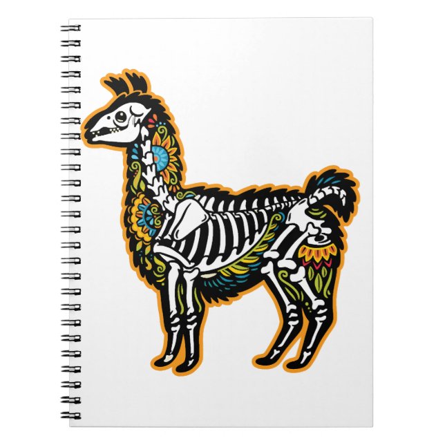 Funny Halloween Llama Skeleton Graphic - Notebook (Front)