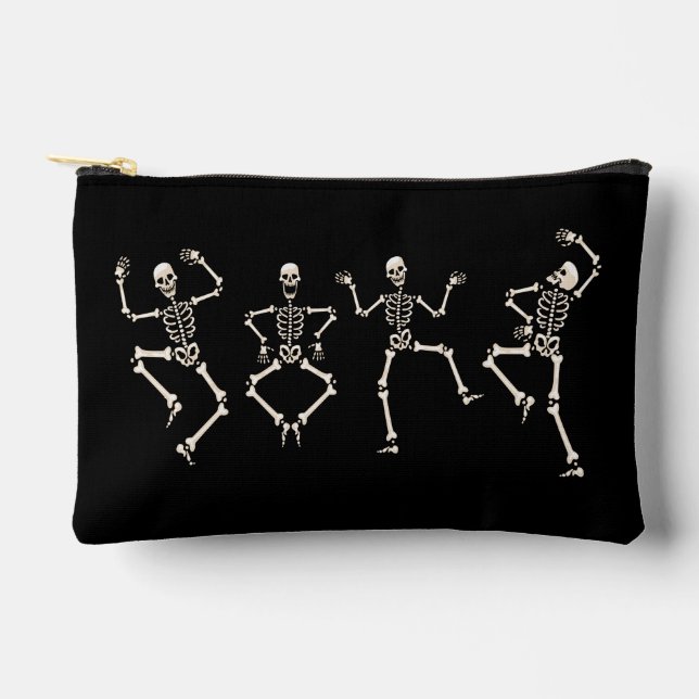 Funny Halloween Lover Dance with the Skeleton Accessory Pouch (Front)