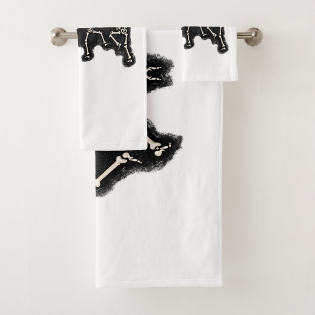 Funny Halloween Lover Dance with the Skeleton Bath Towel Set (Insitu)