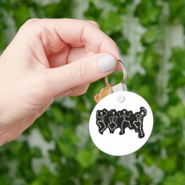 Funny Halloween Lover Dance with the Skeleton Key Ring (Hand)