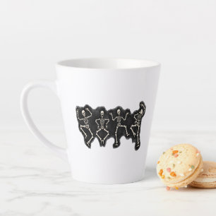 Funny Halloween Lover Dance with the Skeleton Latte Mug