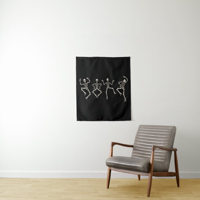 Funny Halloween Lover Dance with the Skeleton Tapestry (In Situ)