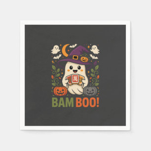 Funny Halloween Mahjong Bam Boo Ghost Spooky Napkin