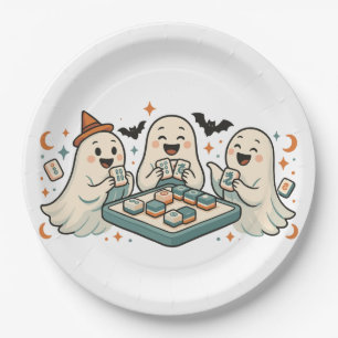 Funny Halloween Mahjong Spooky Season Chinese Game Paper Plate