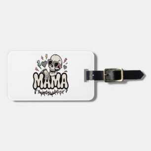 Funny Halloween Mama Cool Skull Luggage Tag
