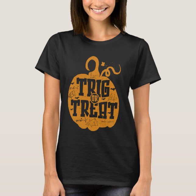 Funny Halloween Math Teacher Student College Trig  T-Shirt (Front)