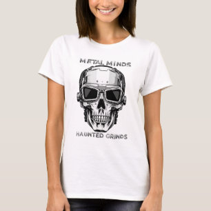 Funny halloween metal skull wearing sunglass T-Shirt