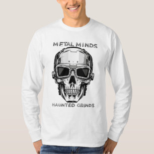 Funny halloween metal skull wearing sunglass T-Shirt