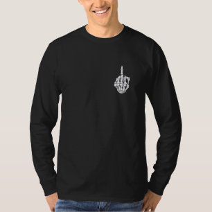 Funny Halloween Middle Finger Skeleton Hand Skull T-Shirt